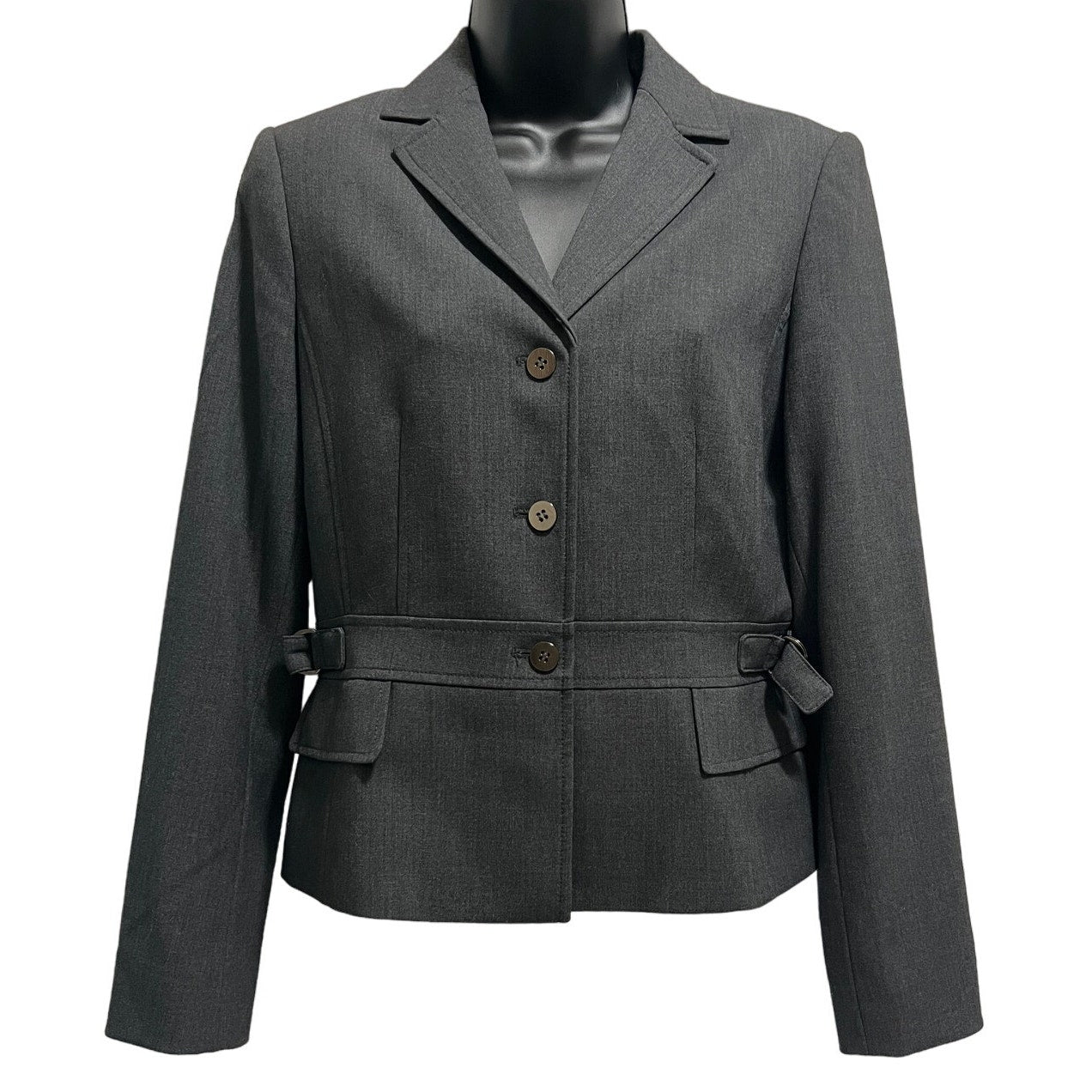 Calvin Klein Size 6 Stretch Dark Gray 3 Button Jacket Lined