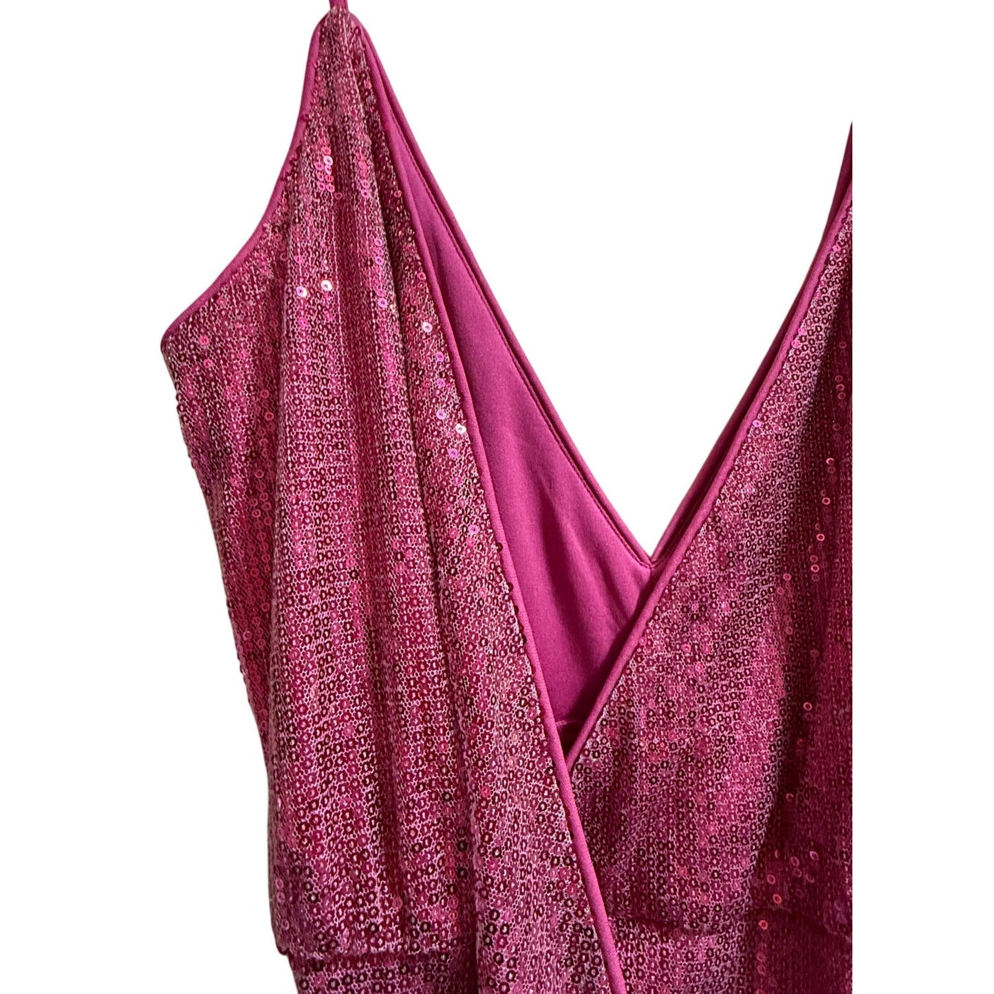 Superdown x Draya Michele Pink Sequin Wrap Blouse - Sleeveless - Medium - NWT