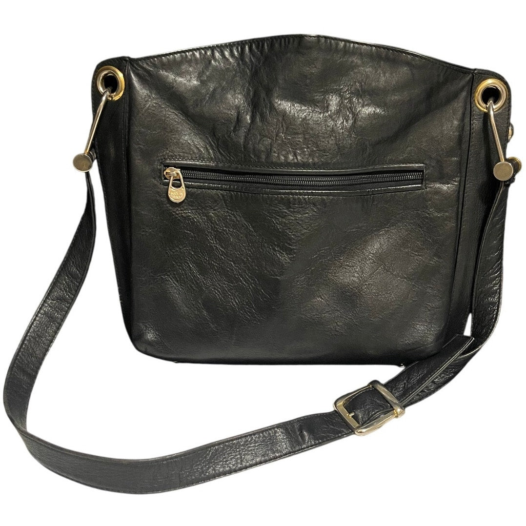 Hudsons Black Italian Leather Shoulder Bag / Purse