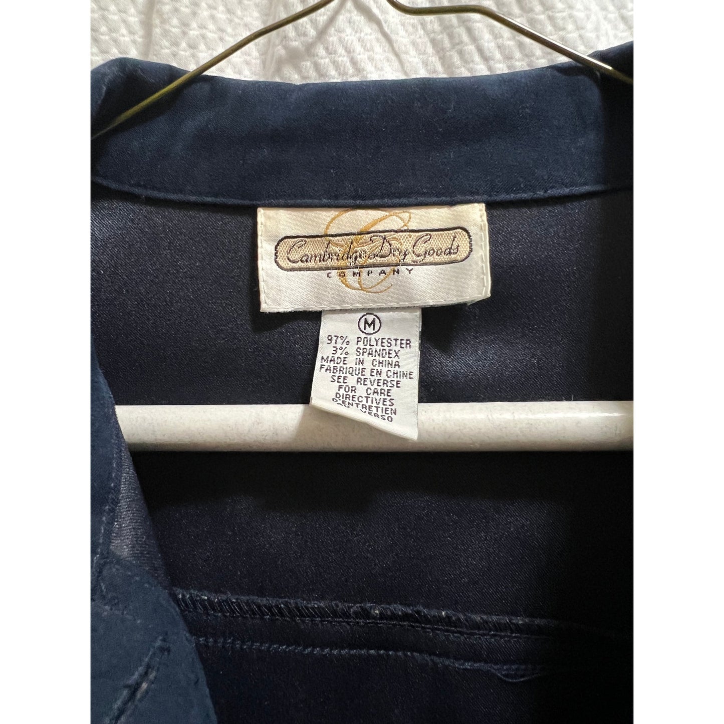 Vintage Cambridge Dry Goods - Medium - Navy Button Up Faux Suede Belted Vest