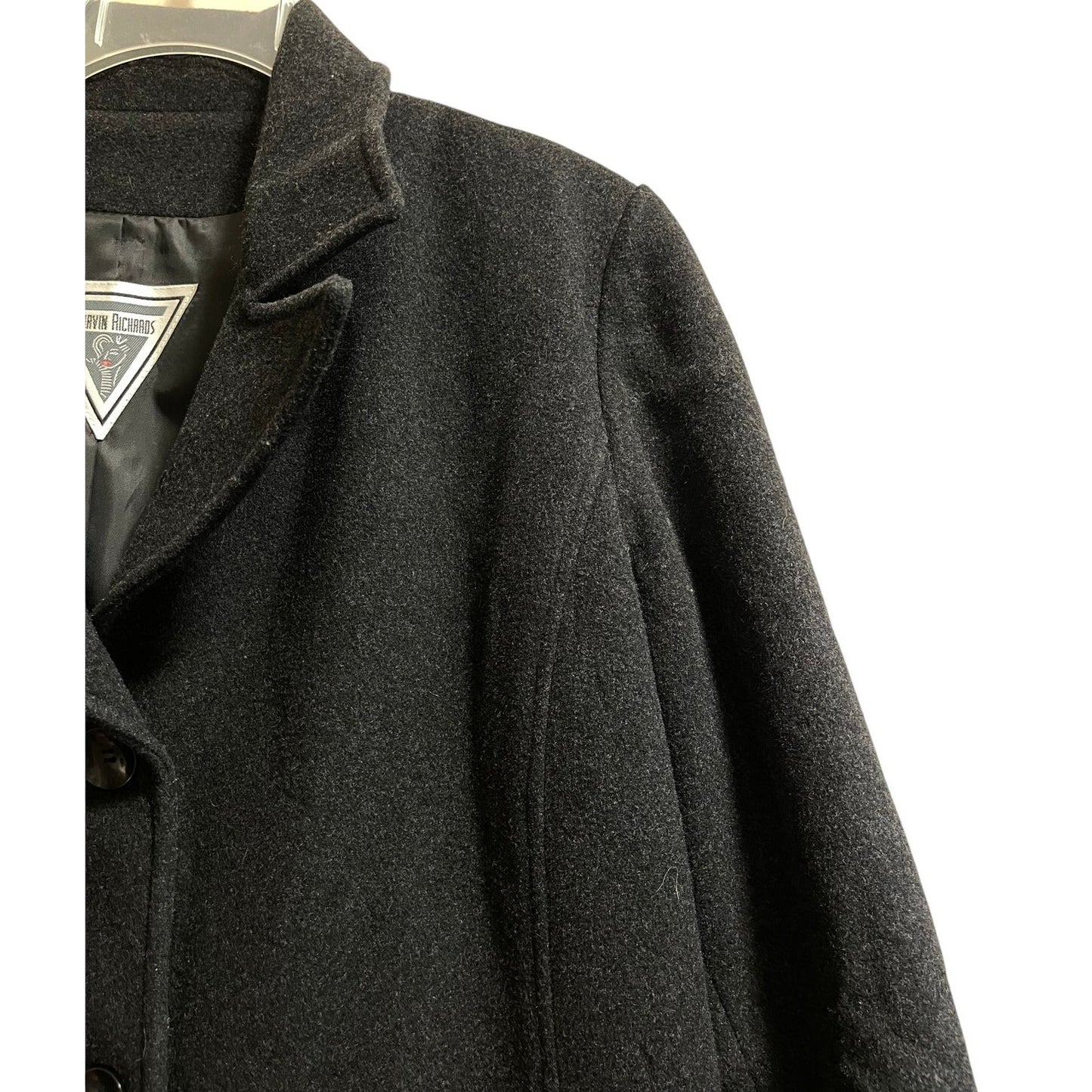 Vintage Marvin Richards Dark Gray Wool Overcoat - Size XL