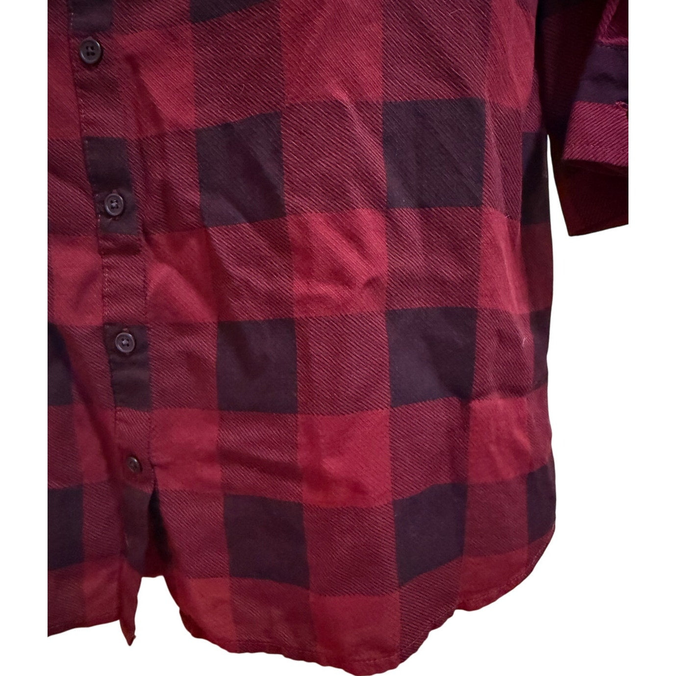BB Dakota Red Plaid Collared Long Sleeve Shirt Dress - Size Small