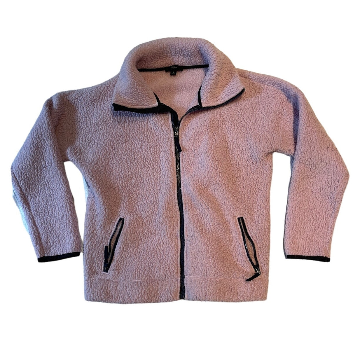 J.Crew Pink / Purple and Black Women's Size Small Zip Up Fleece Sherpa Jacket
