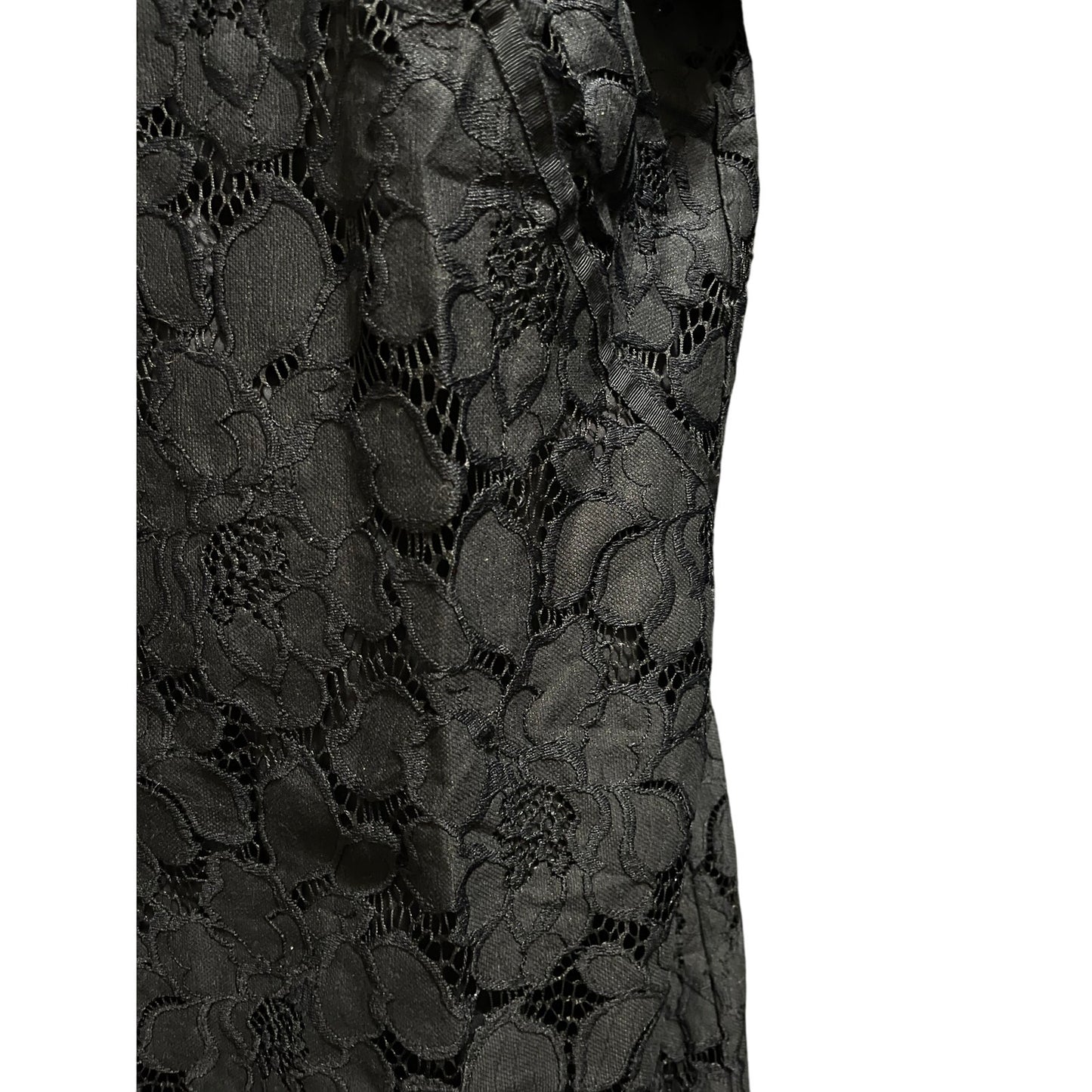NWT Ann Taylor The LOFT Dark Navy Blue / Black Lace Midi Dress 12P - $98 MSRP