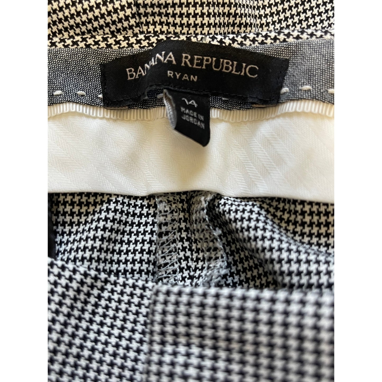 Banana Republic Black & White Herringbone Size 14 "Ryan" Dress Pants