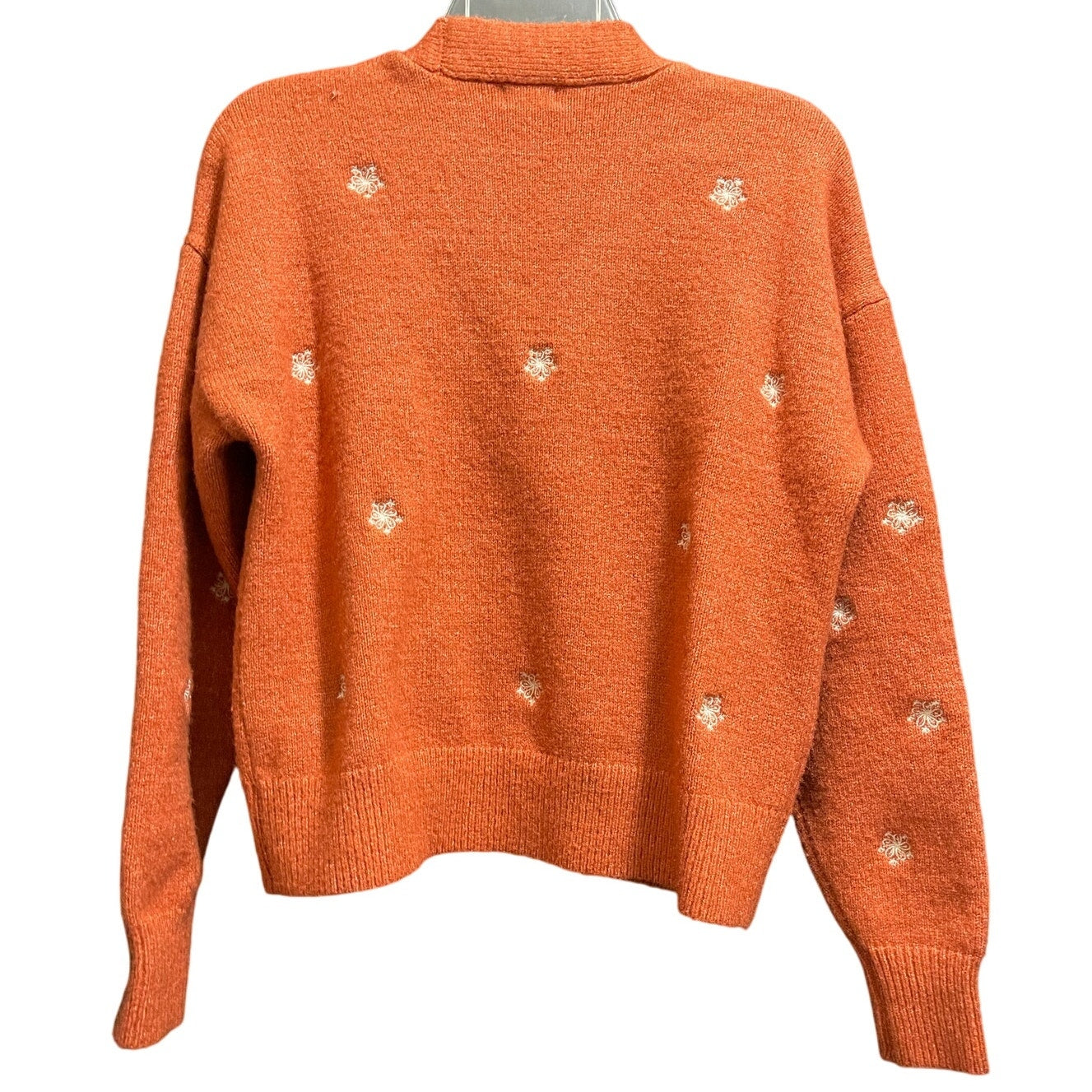 A.N.A. A New Approach Rust Orange Tight Knit Size Small Cardigan Sweater
