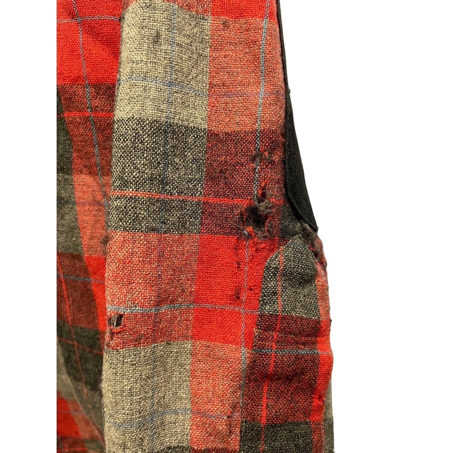 Vintage 1960's Pendleton 100% Wool Red Plaid Shirt - Medium - Distressed