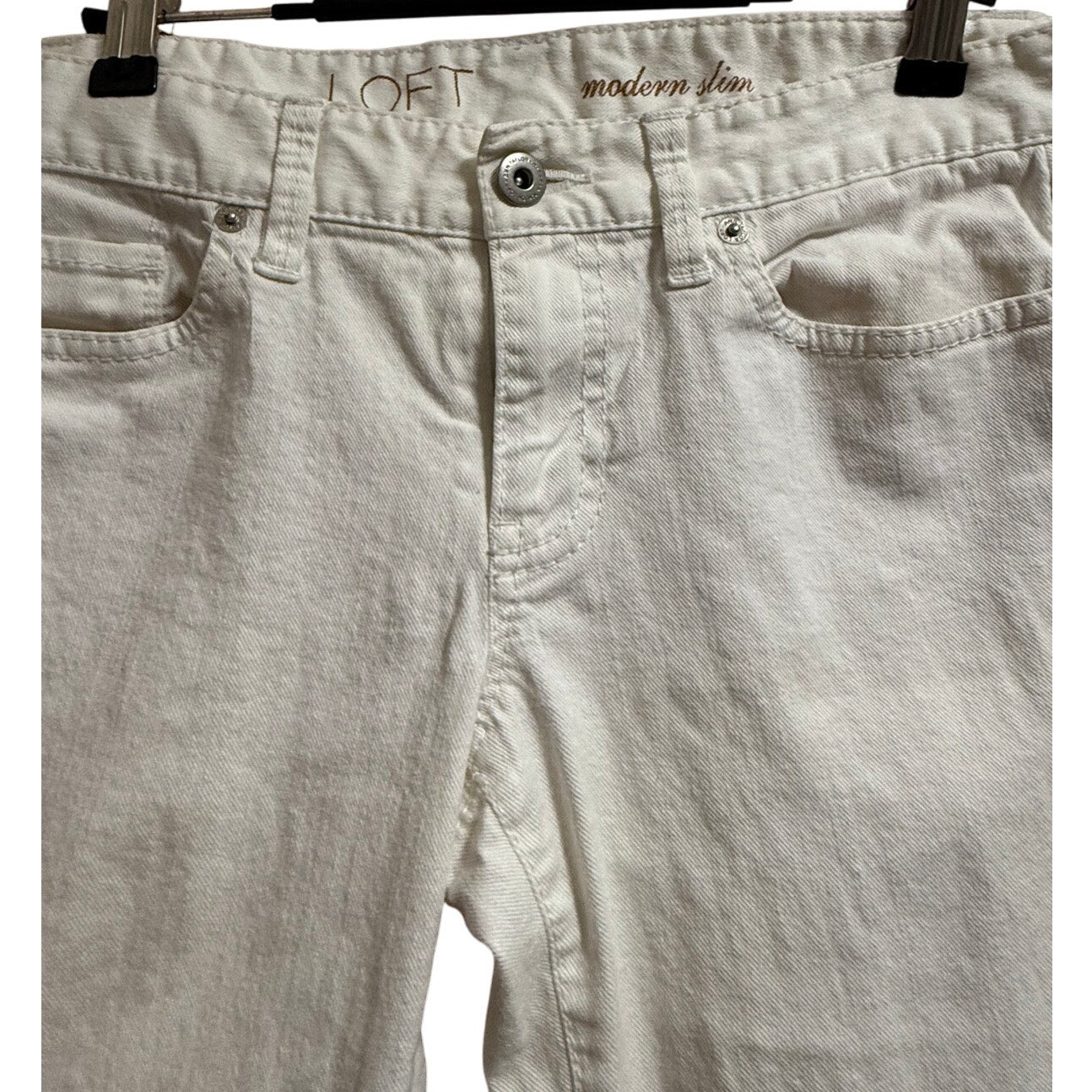 Ann Taylor The Loft Modern Slim White Denim Jeans - Size 4