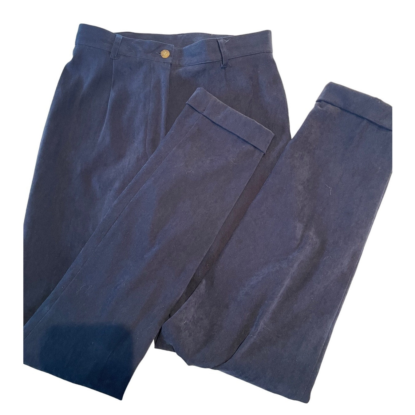 Cambridge Dry Goods Co - Navy Blue Velvet Type Dress Pants - Size 8 - Lined