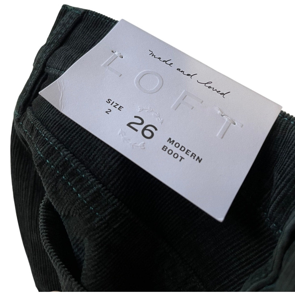 NWT Ann Taylor The Loft Dark Gray Corduroy Curvy Bootcut Jeans Size 26