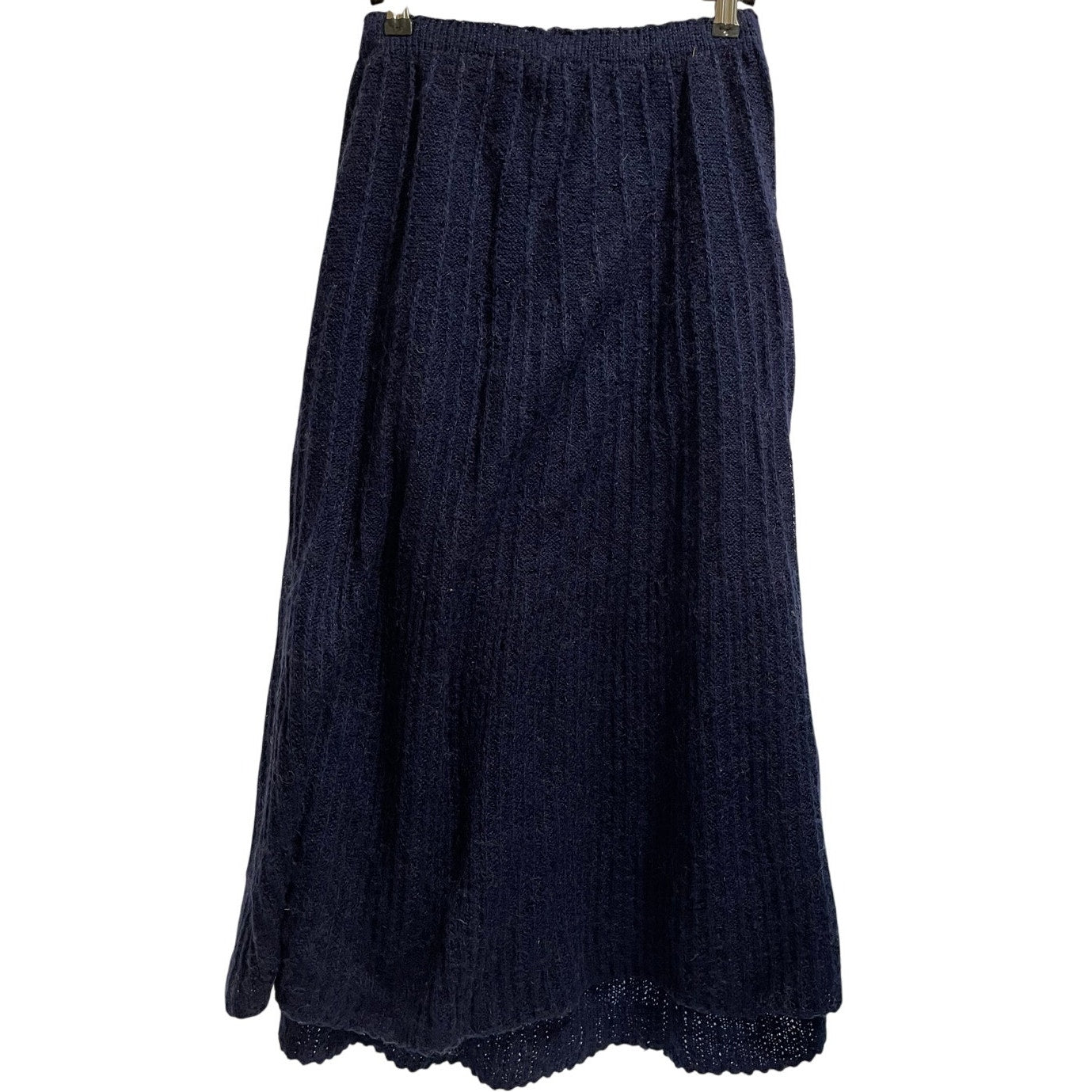 Vintage Blue Knit Elastic Waistband Maxi / Midi Skirt