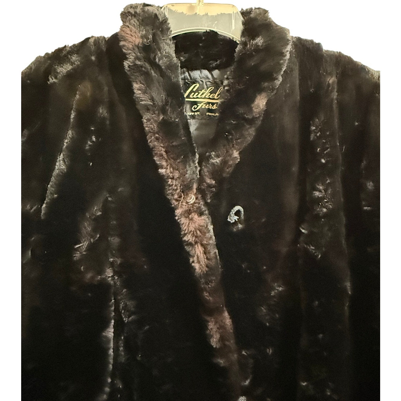 Vintage Luthel Furs Black Heavy Fur Overcoat - Women's 10