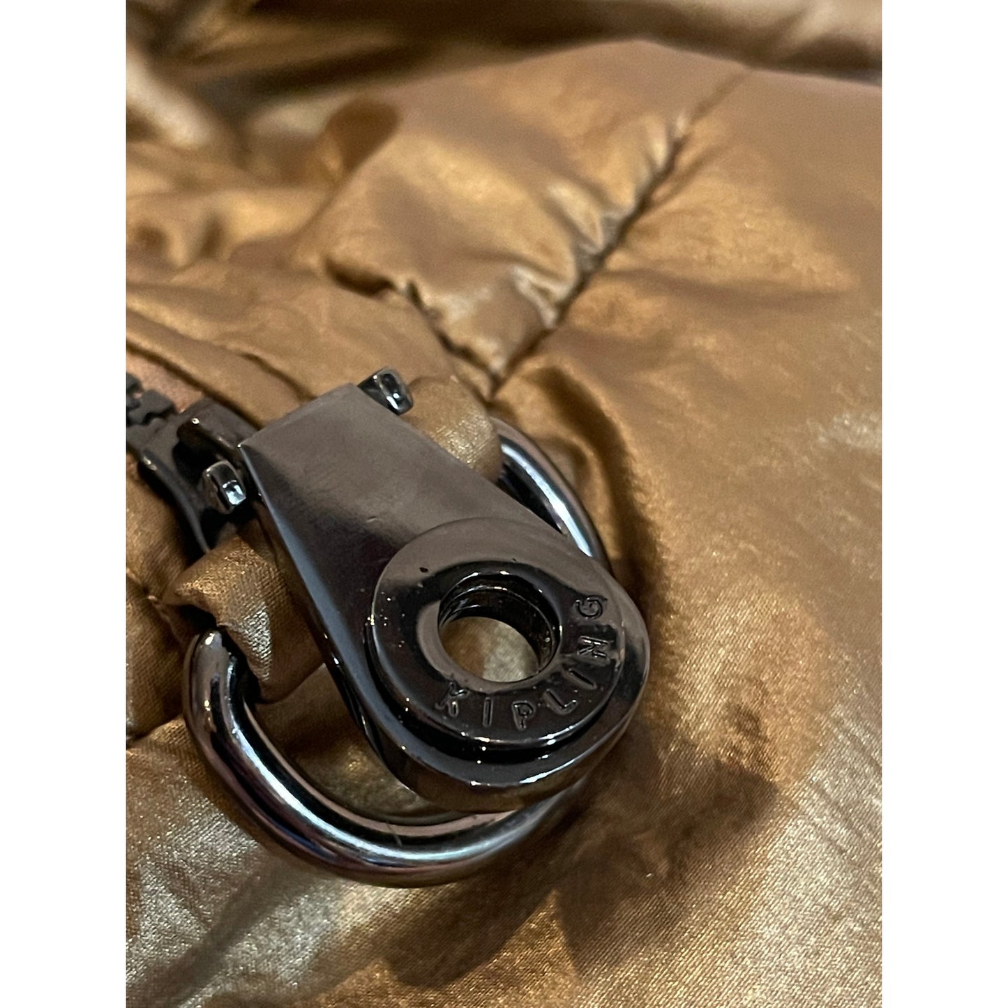 Kipling Metallic Gold / Bronze Puffy Padded Purse