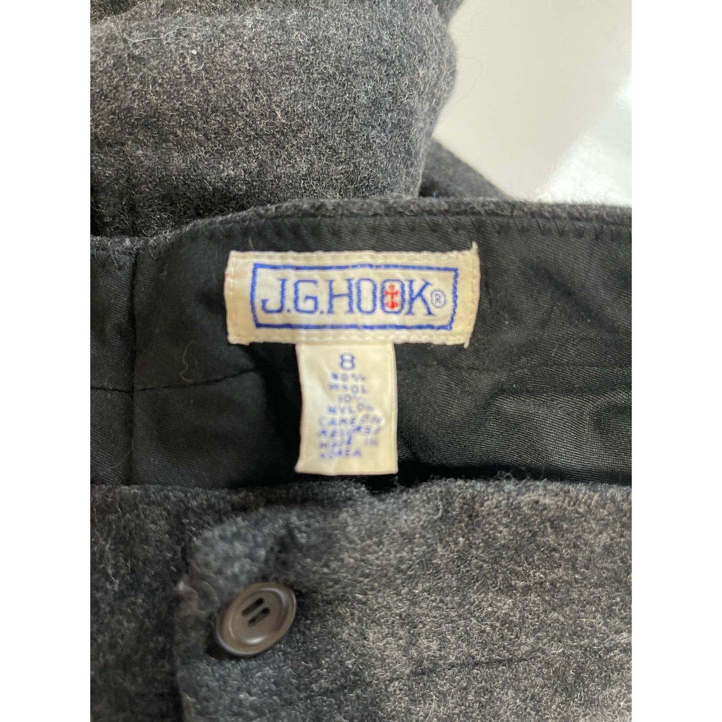 Vintage JG Hook Gray Women's Wool Blend Pants - Size 8