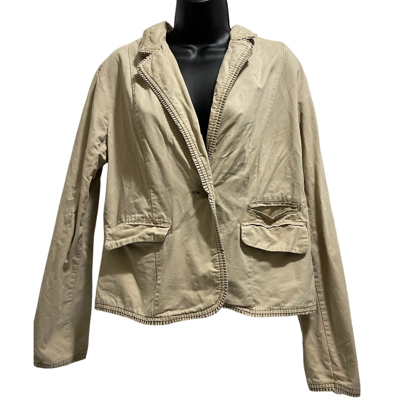 Faded Glory Size 14 Khaki Blazer Jacket - Retro - Y2K