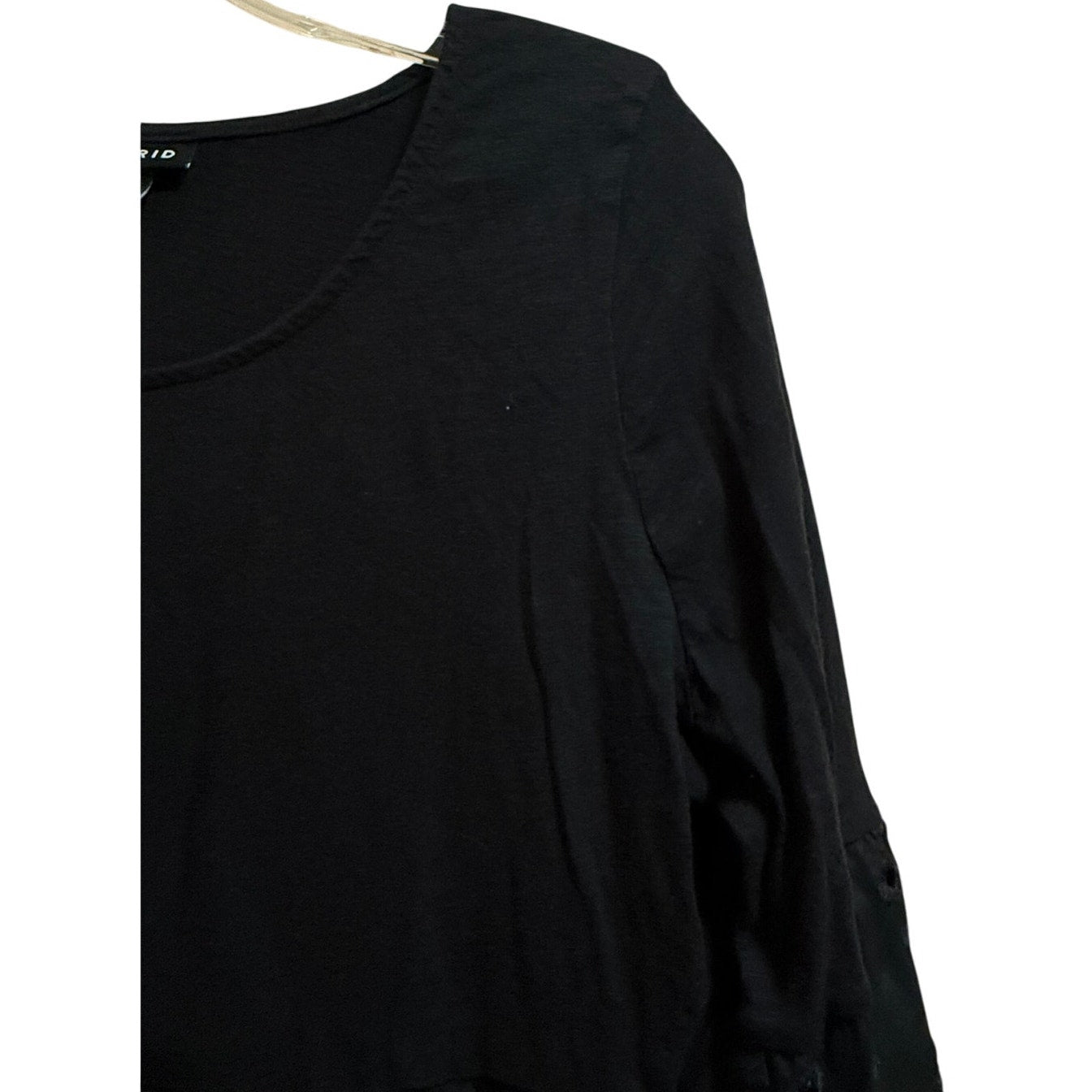 Torrid Black Long Sleeve Eyelet Sleeve Boho Blouse - Size 0 (Large)