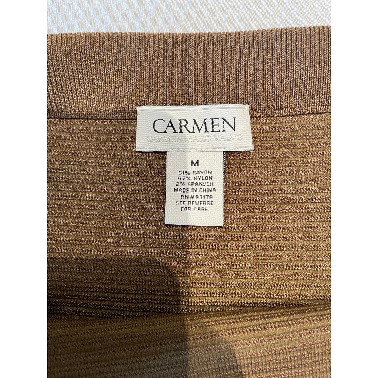 Carmen Marc Valvo - Medium - Green Ribbed Pencil Skirt