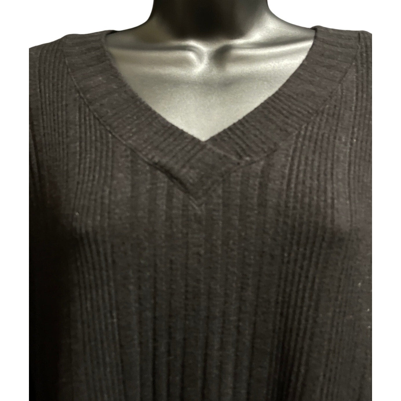 Andrew Marc Black Ribbed Long Sleeve Sweater - Size XS