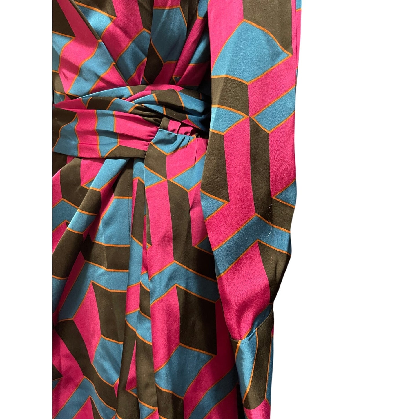 House of Harlow 1960 Pink & Blue Wrap Dress - Long Sleeve - XS