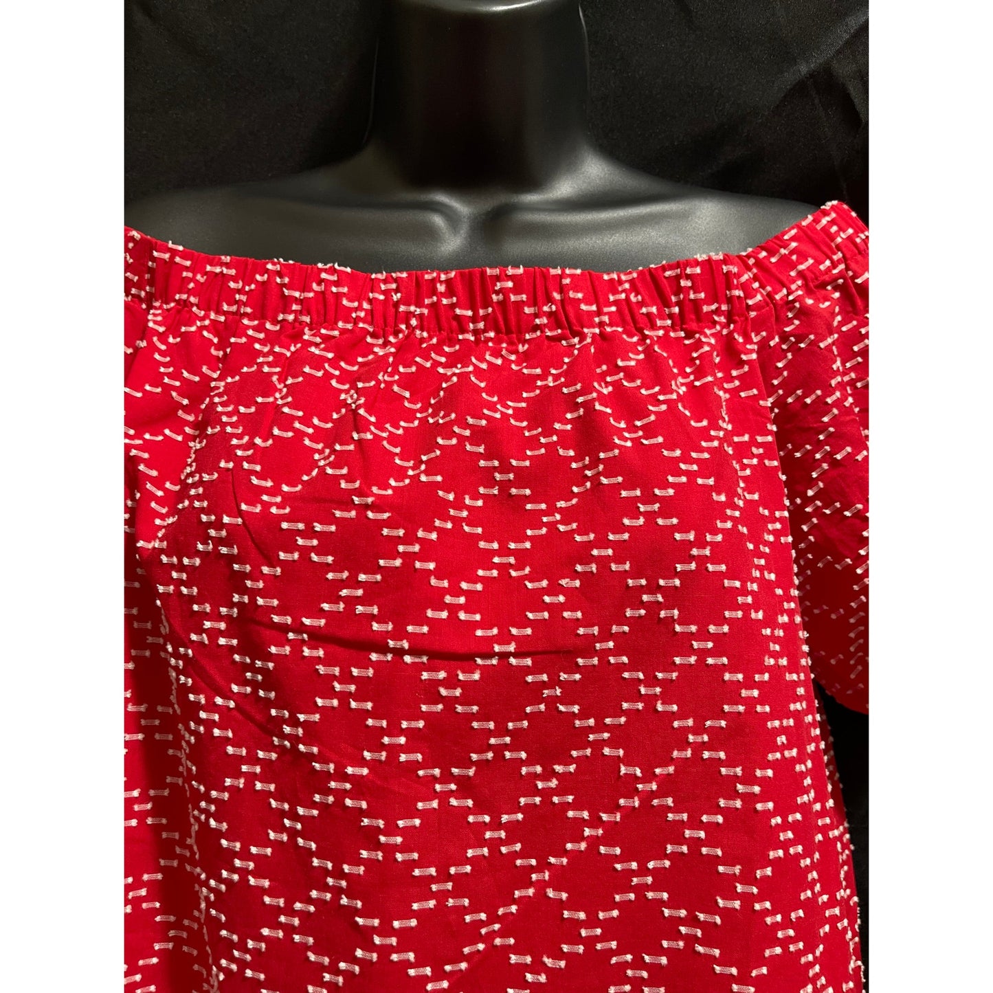 NWT Ann Taylor Red Cotton Sundress - Off Shoulder - Medium - $98 MSRP