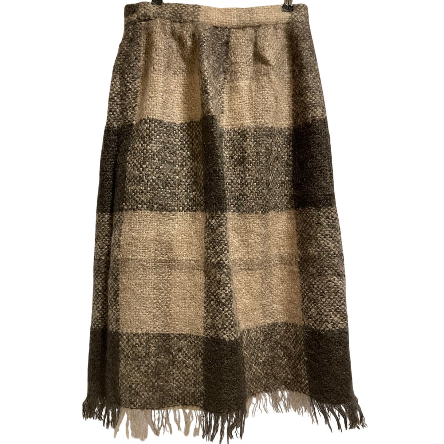 Vintage Handwoven Suzanne Schwartz Wool Plaid Skirt