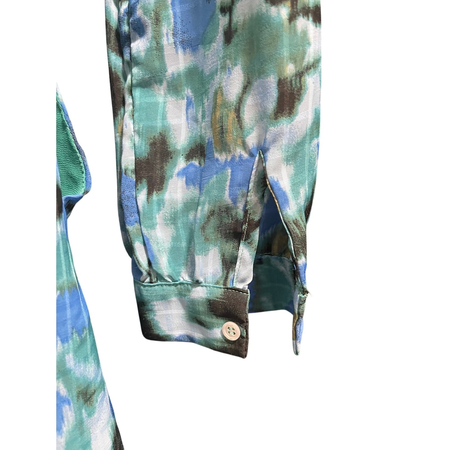 See U Soon Blue Abstract Print Long Sleeve Dress - Size Small