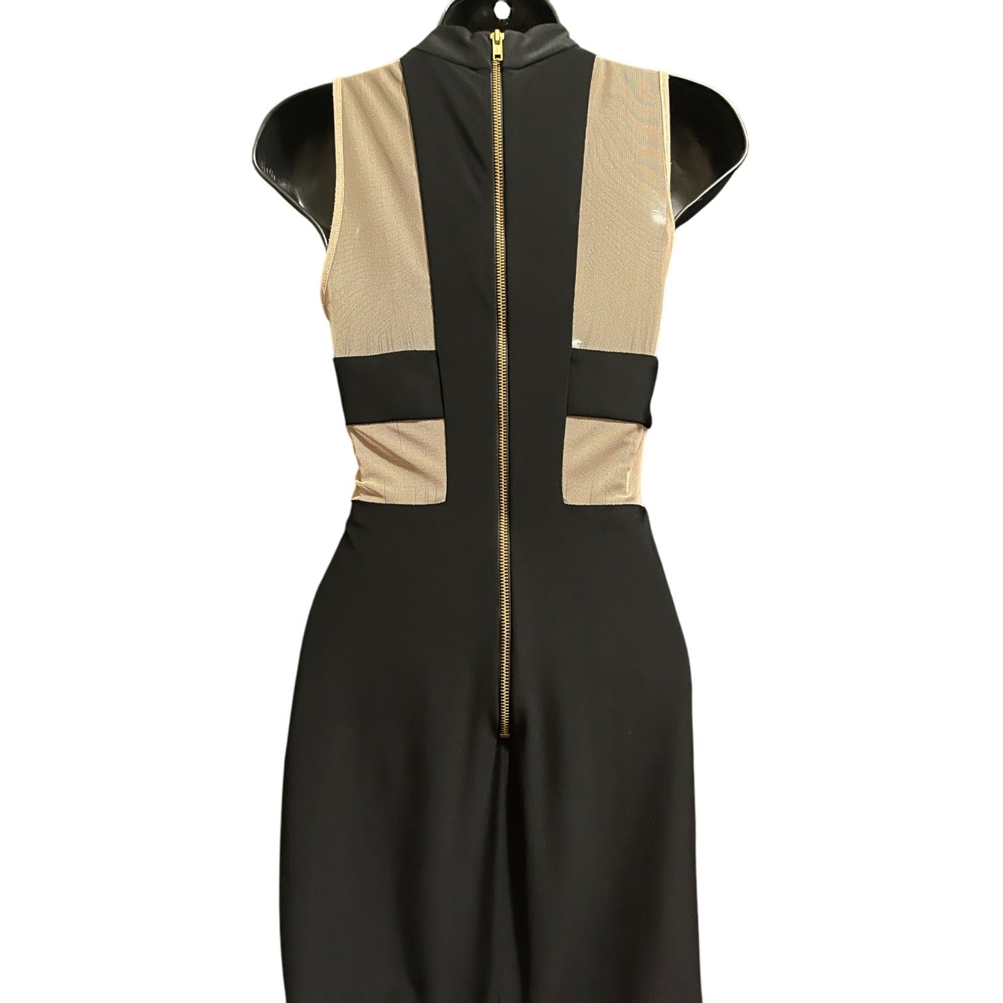 Aqua Dresses by Bloomingdales Size 2 Black & Brown Mesh Maxi Dress - NWT