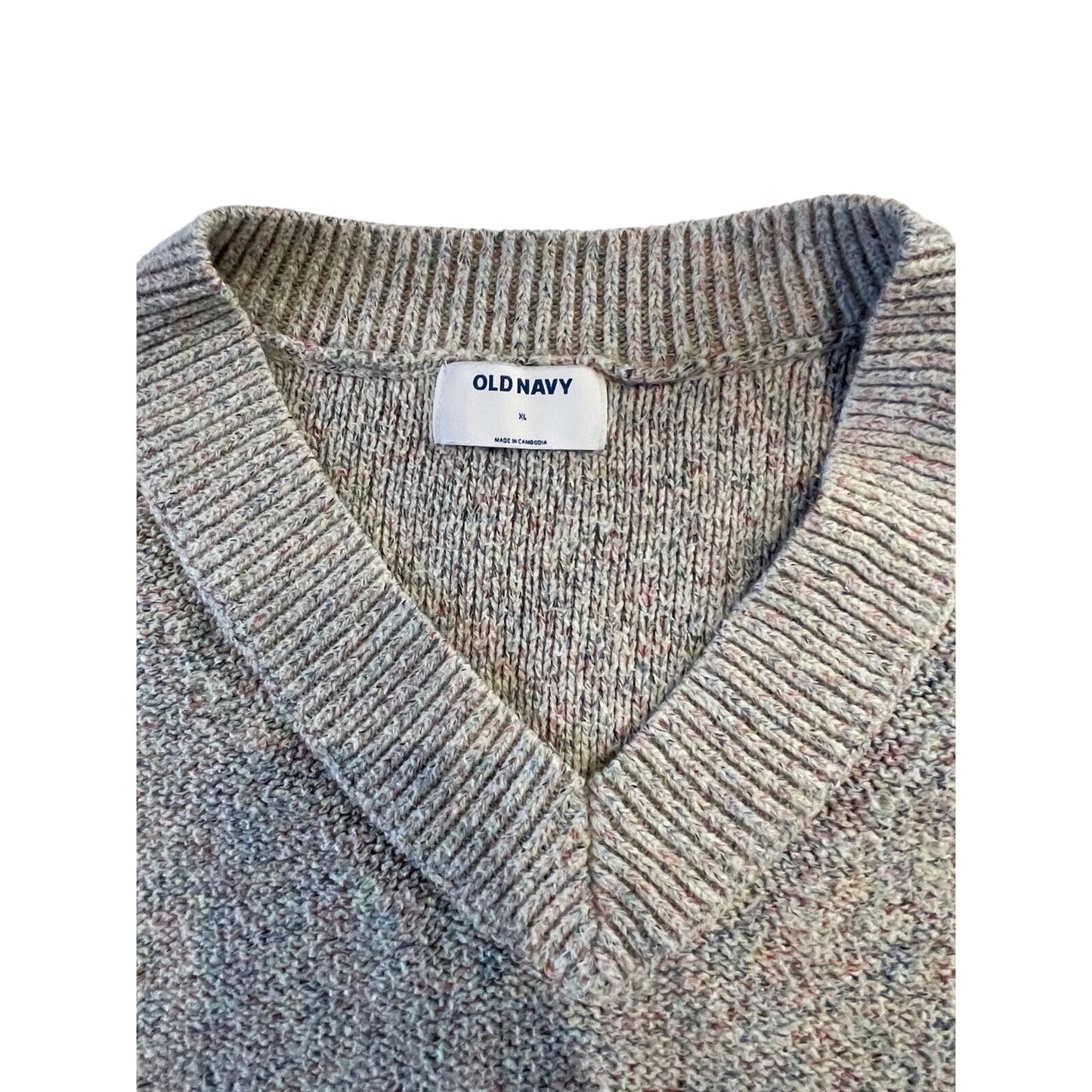 Y2K Women's Large V-Neck Old Navy Long Sleeve Knit Sweater Vintage