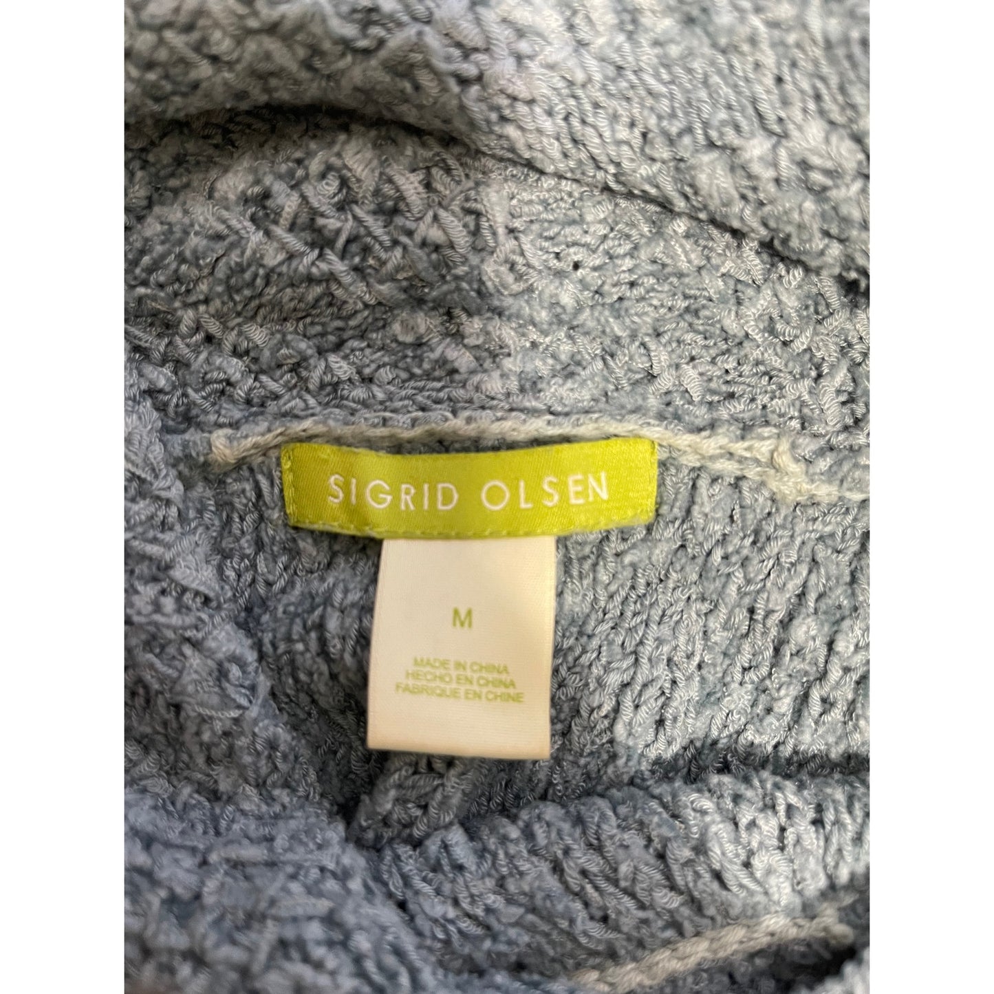 Vintage Sigrid Olsen Blue Cowl Neck Knit Sweater - Size Medium