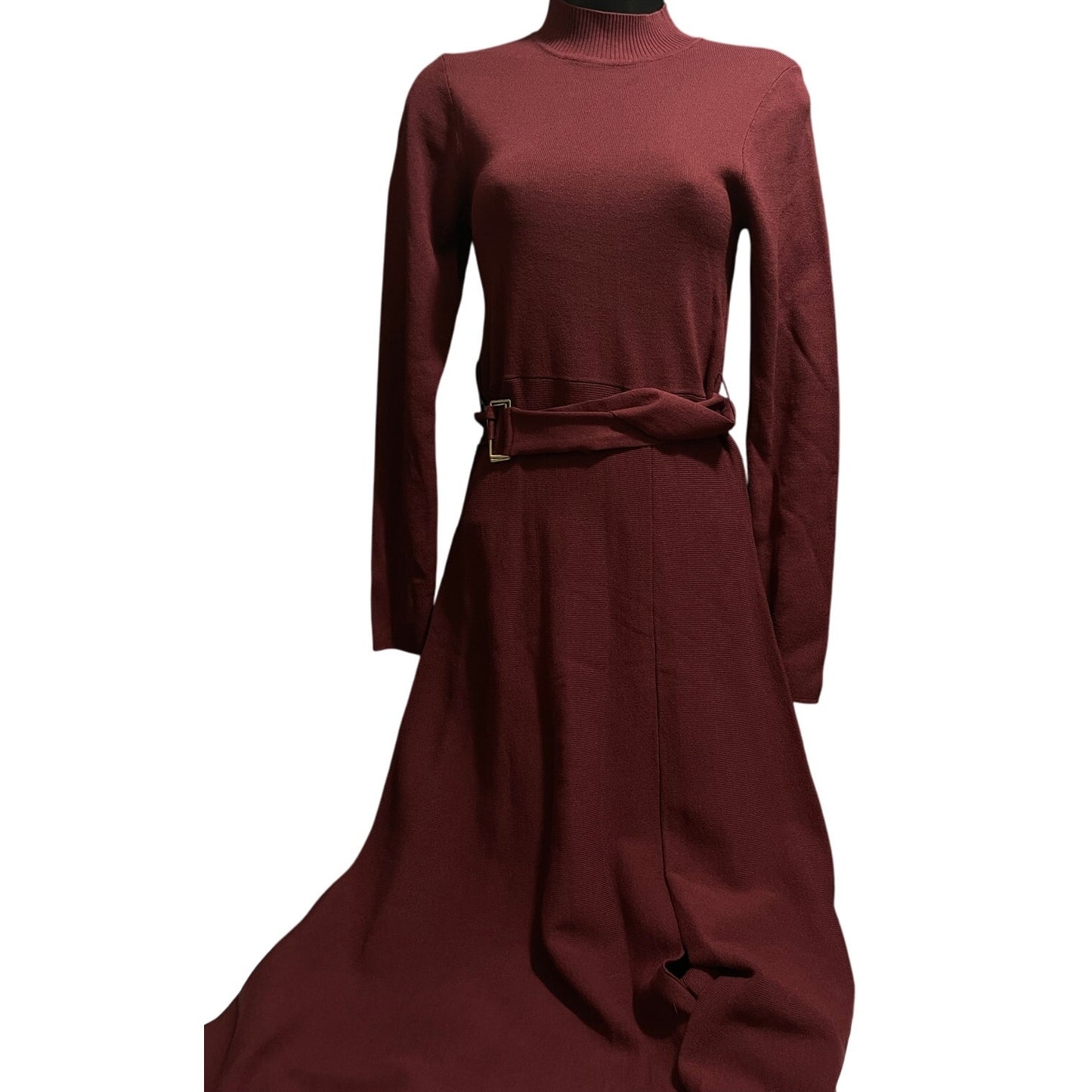 The Drop Size Small Long Sleeve Maxi Dress w/Belt - NWT - Maroon