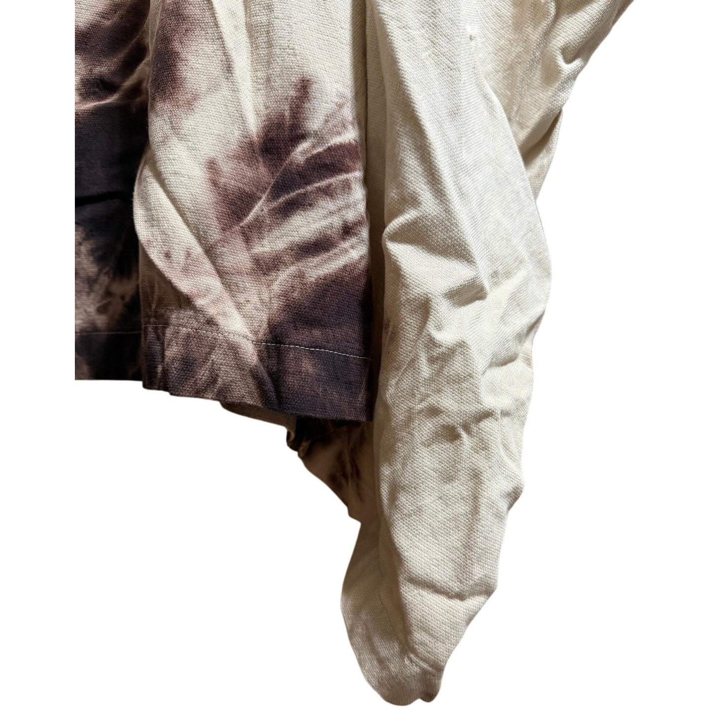 UZI One Size Brown and Tan Tie Dye Caftan Blouse Box Top