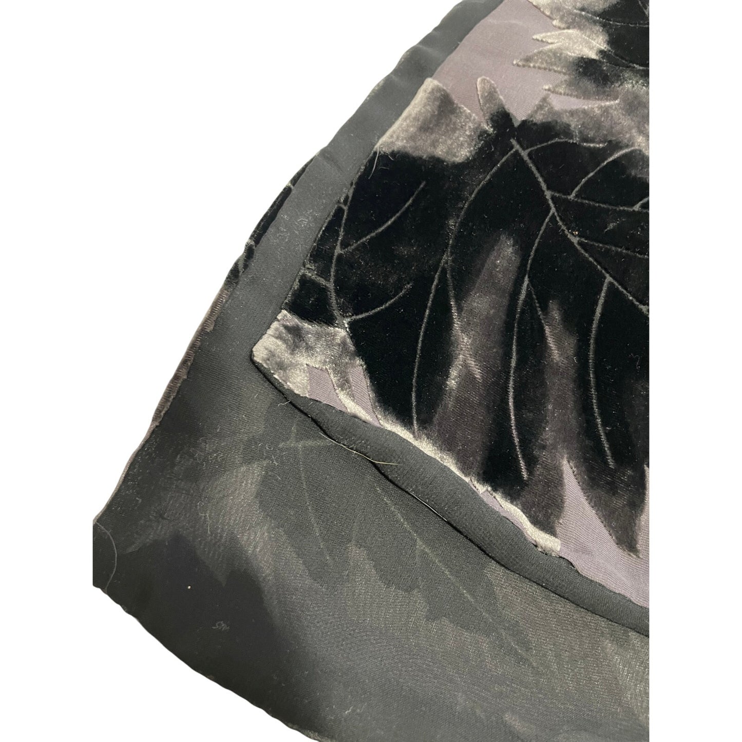 Vintage Gray Leaf Patterned Velvet Women's Fall Harvest Scarf