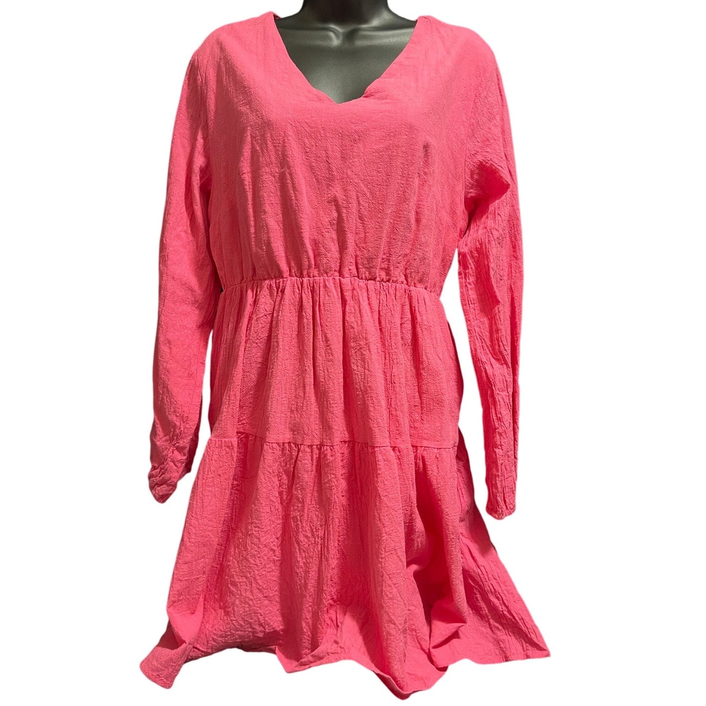 FancyInn Size Large Long Sleeve Pink Midi Dress