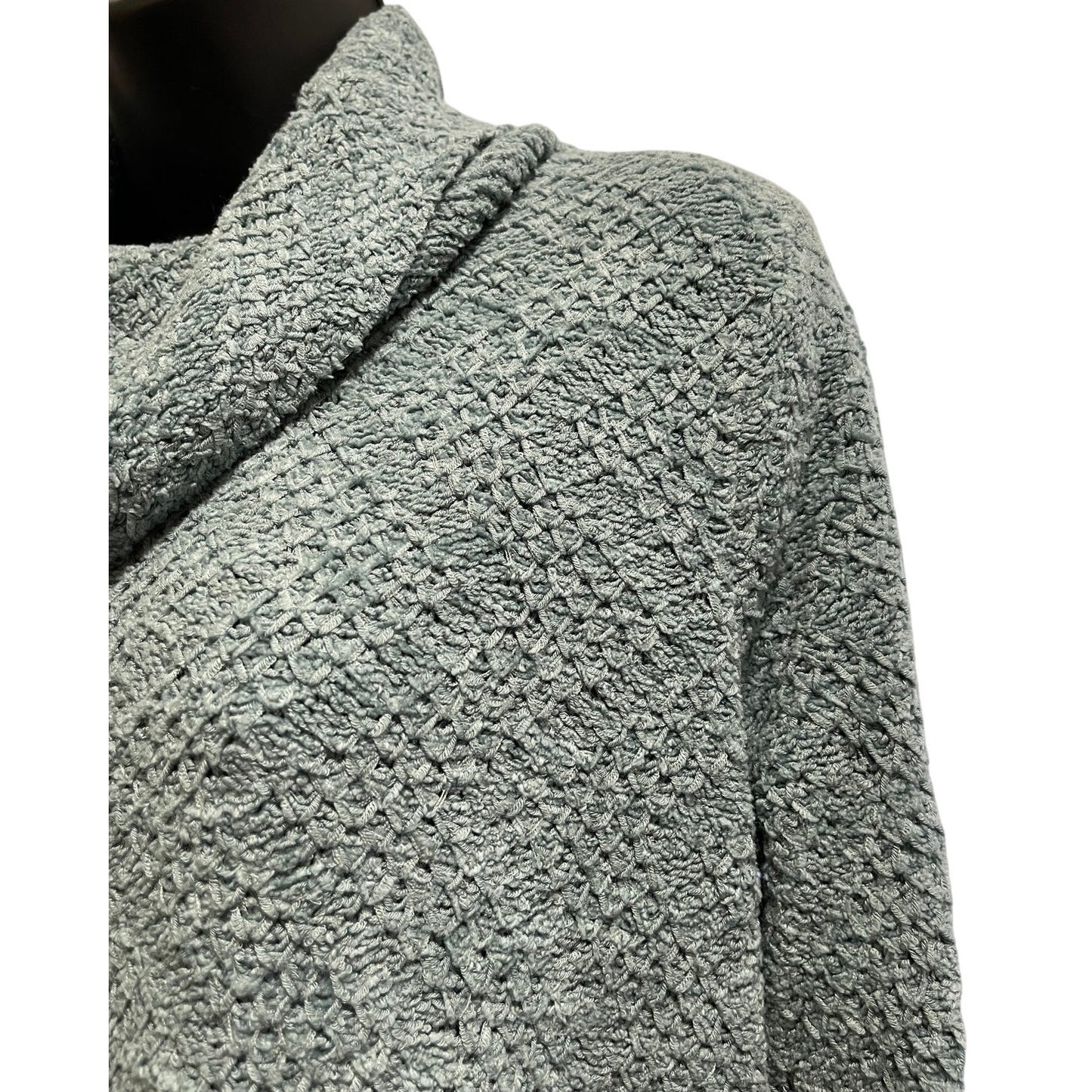 Vintage Sigrid Olsen Blue Cowl Neck Knit Sweater - Size Medium