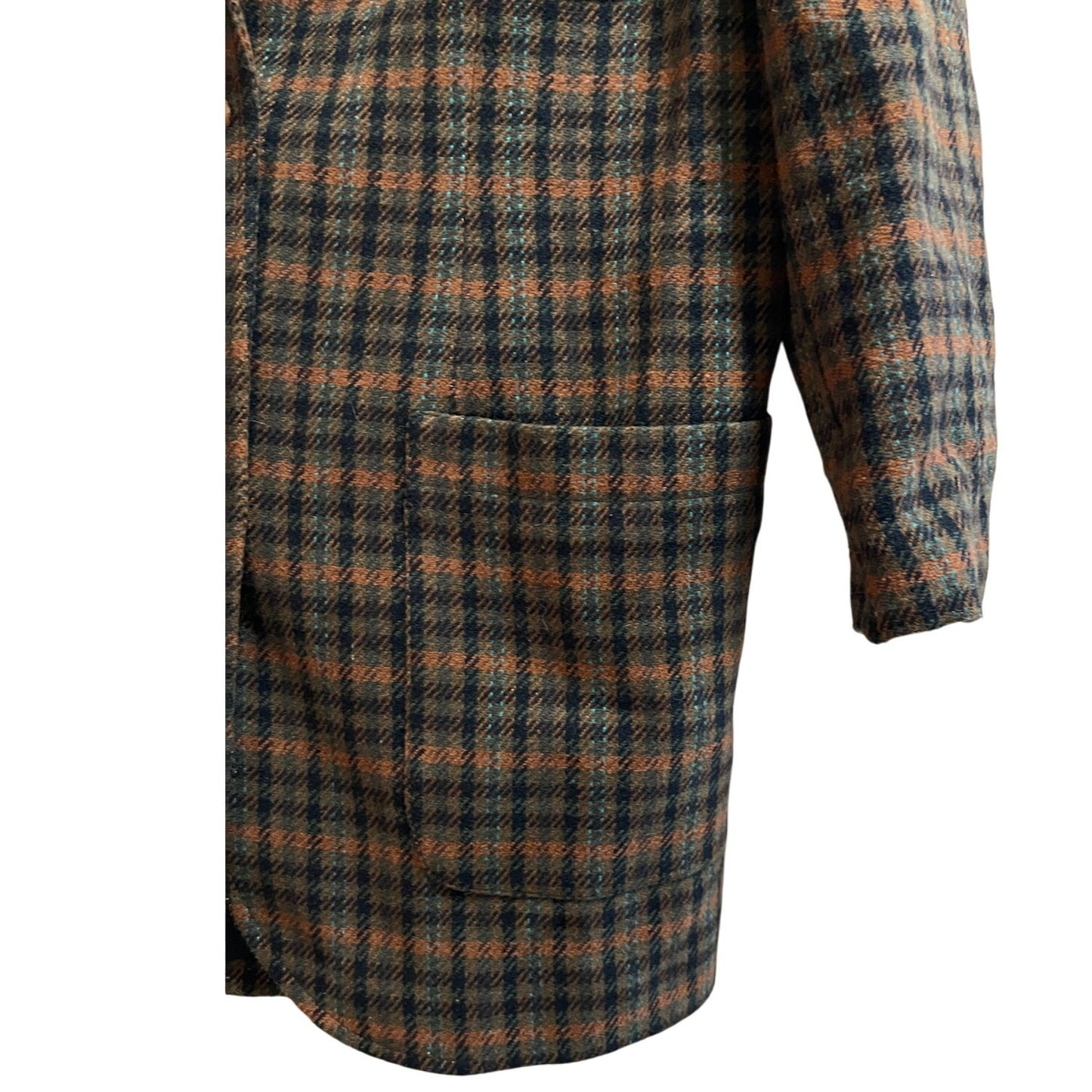 Vintage Italian Made Highlands Benetton Wool Blend Plaid Jacket Size 40