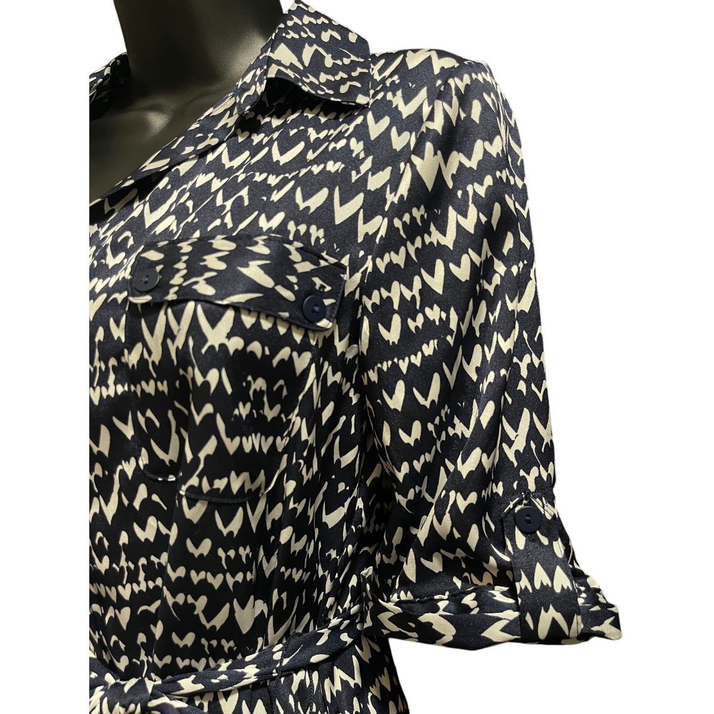 RyeGrass Black and White Abstract Print Shirt Dress - Size XS - NWT - Maxi