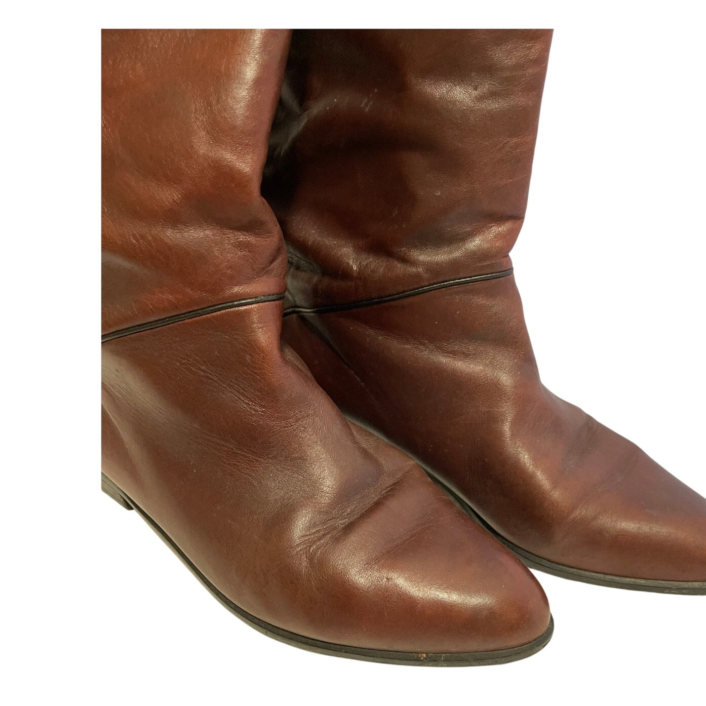 Vintage Peter Kaiser Brown Leather Riding Boots - Size 9 Women's