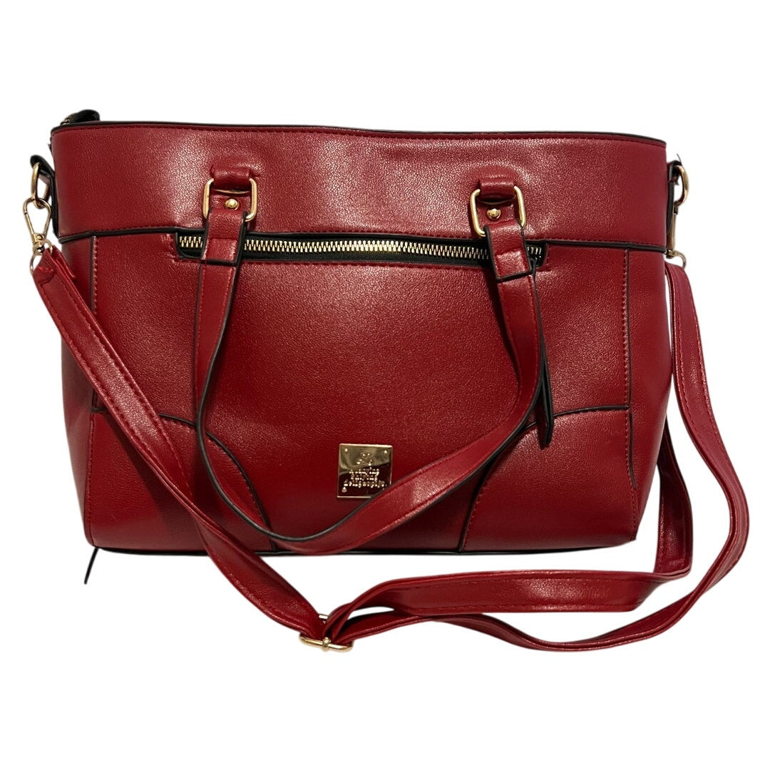 Unbranded Red Faux Leather Purse Top Handle & Shoulder Strap