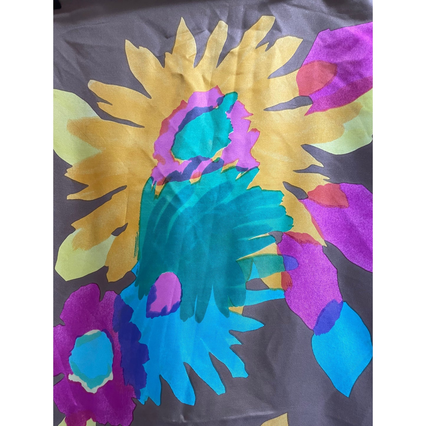 Vintage Jacques Fath Late 1960's Multicolor Silk Square Women's Designer Scarf