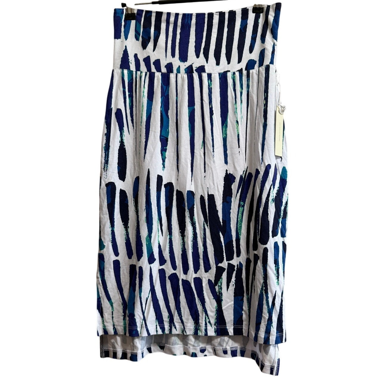 Tart Collections Blue Green Abstract Print Pencil Midi Skirt -Size XS- NWT