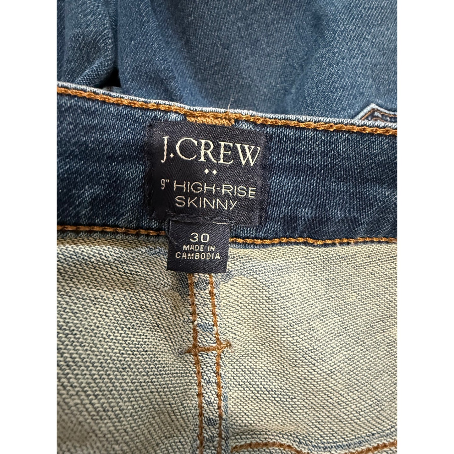 J.Crew 9" High Rise Skinny Size 30 Dark Wash Denim Jeans