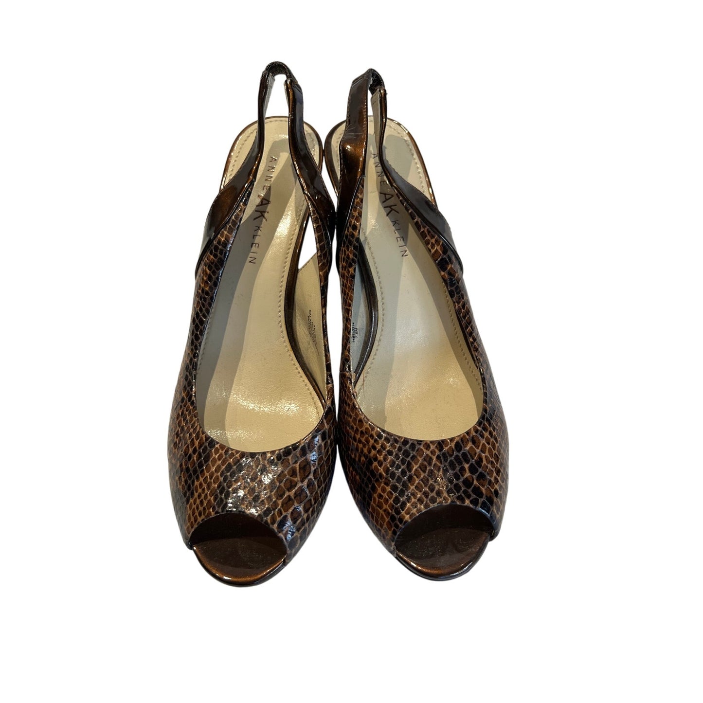 Ann Klein Snake Skin Pump - Open Toe - 7.5M