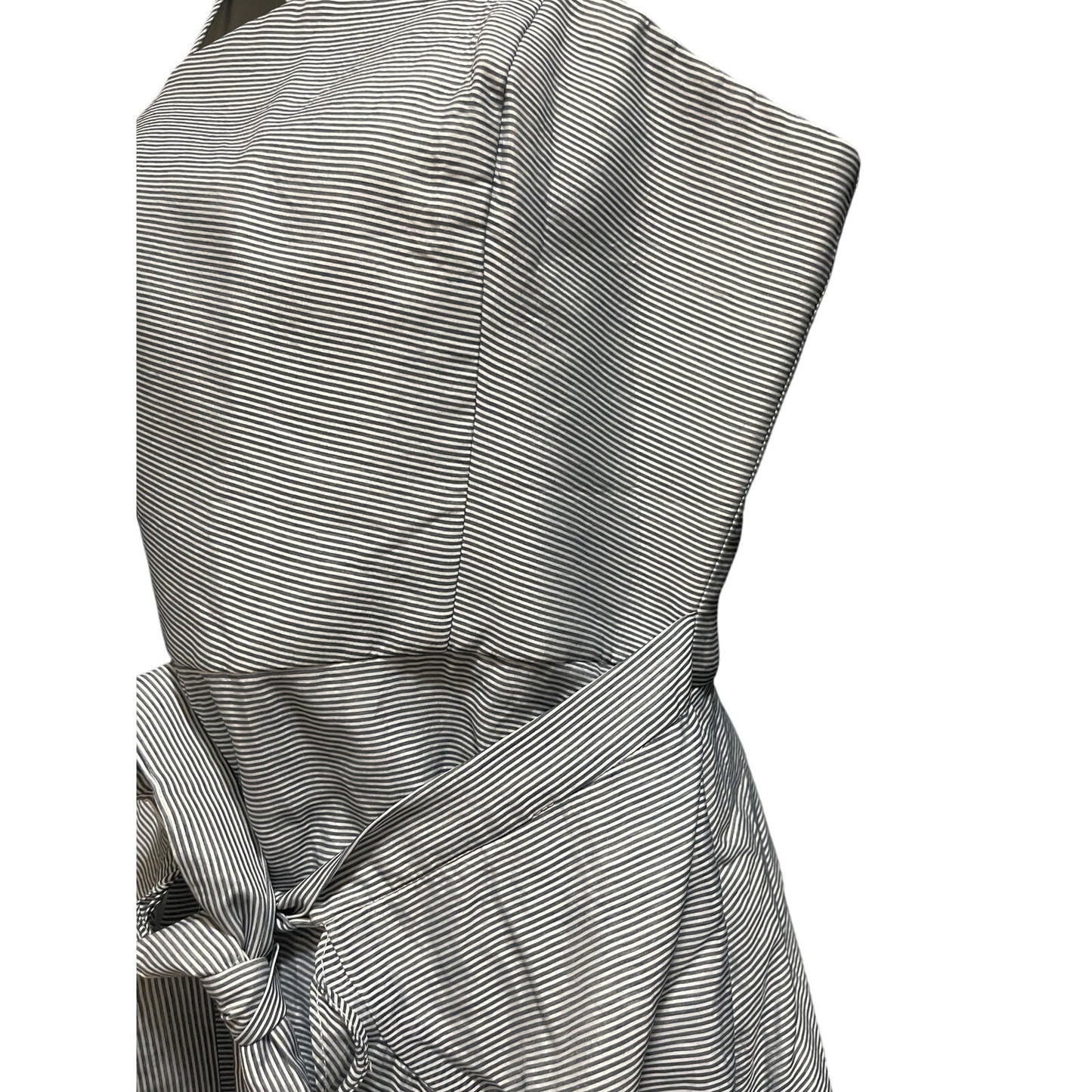 C/Meo Collective Black & White Pinstripe Halter Dress - Medium