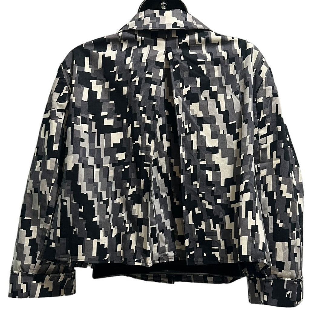 Calvin Klein Abstract Black White Grey Size Large Cotton Blend Jacket