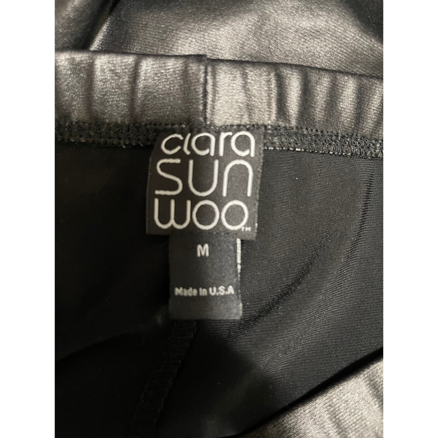 Clara Sun Woo Size Medium Black Faux Leather Stretch Pants