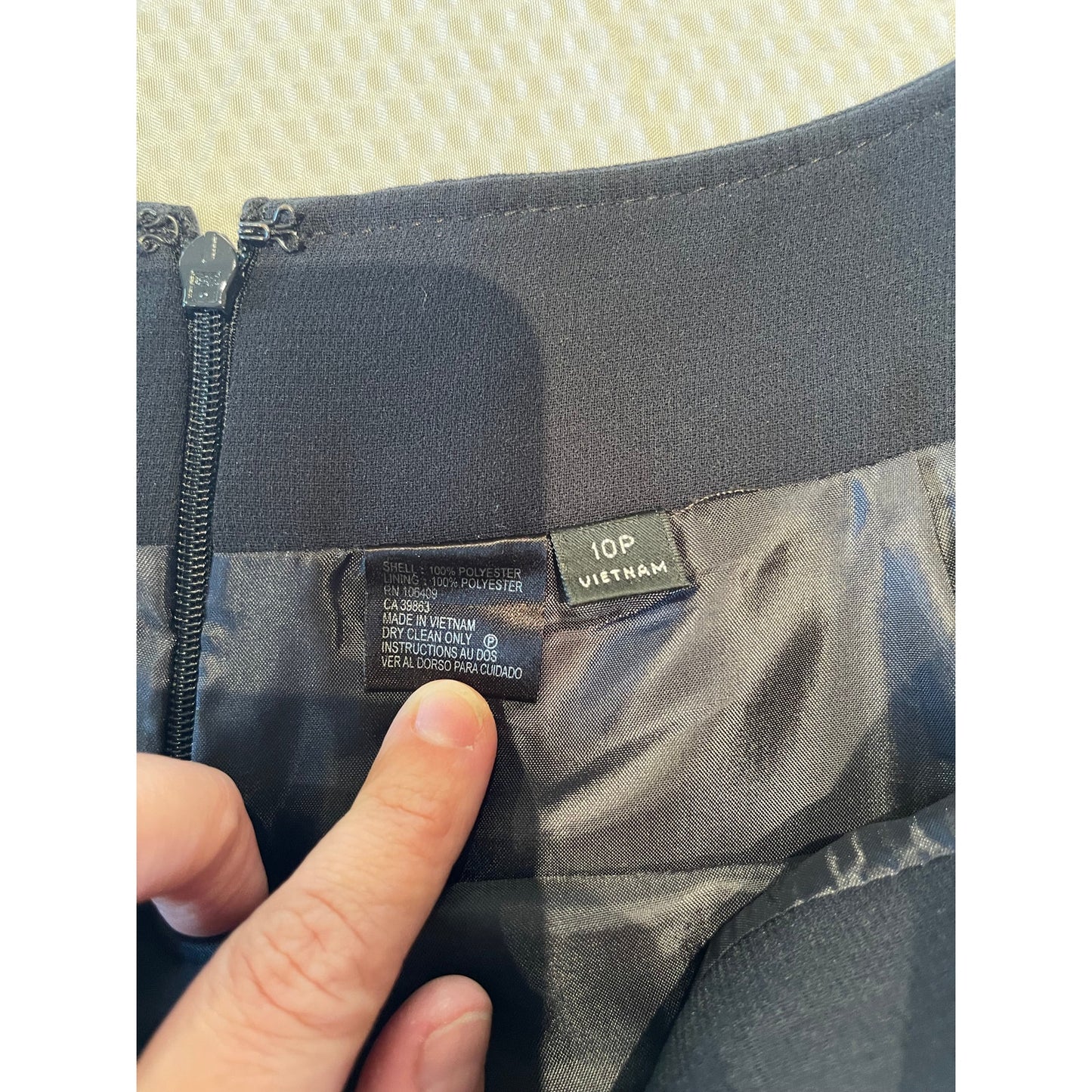 Size 10 Petite - Simple Black Lined Pencil Skirt - Tags Removed - No Embellishments