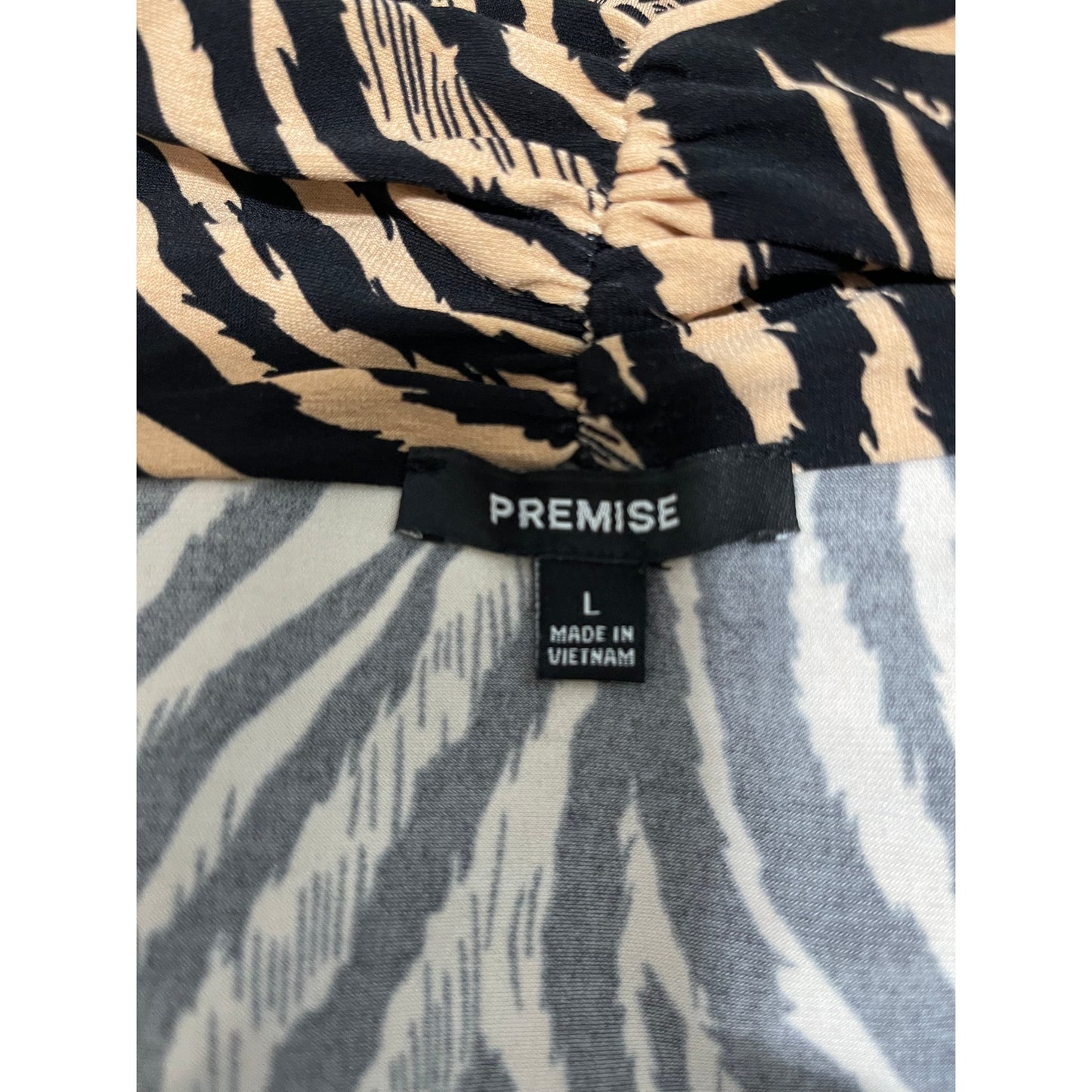 Premise 3/4 Sleeve Tiger Stripe Animal Print Blouse Size Large
