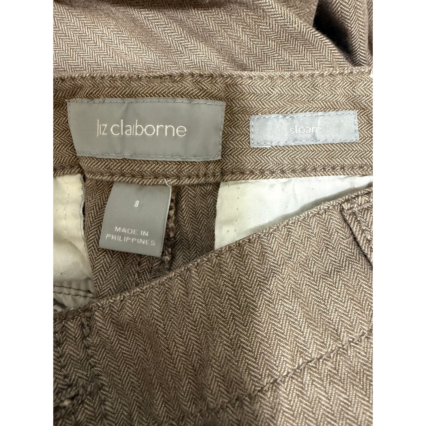 Vintage Liz Claiborne Sloan Pants - Beige - Size 8 - 100% Cotton