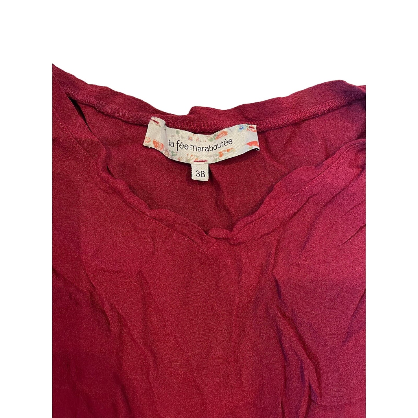 La Fée Maraboutée Women's Size 38 Cropped Bright Pink Blouse