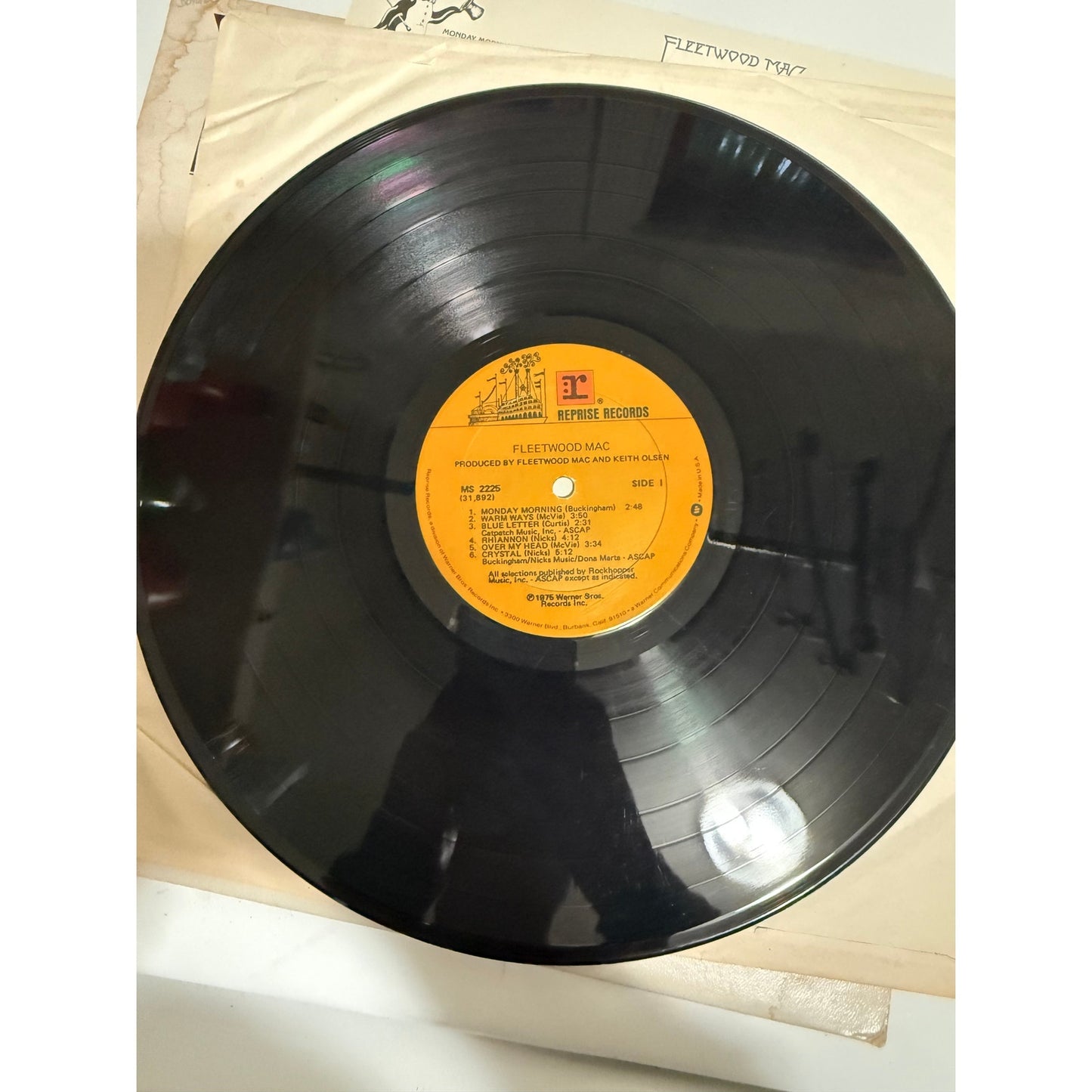 Fleetwood Mac Self Titled LP 1975 Lyric Insert MS 2225 Textured Cover 12" Vinyl